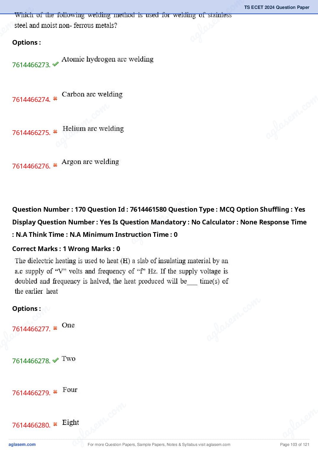 TS ECET 2024 Question Paper PDF with Answer Key (5 Papers)