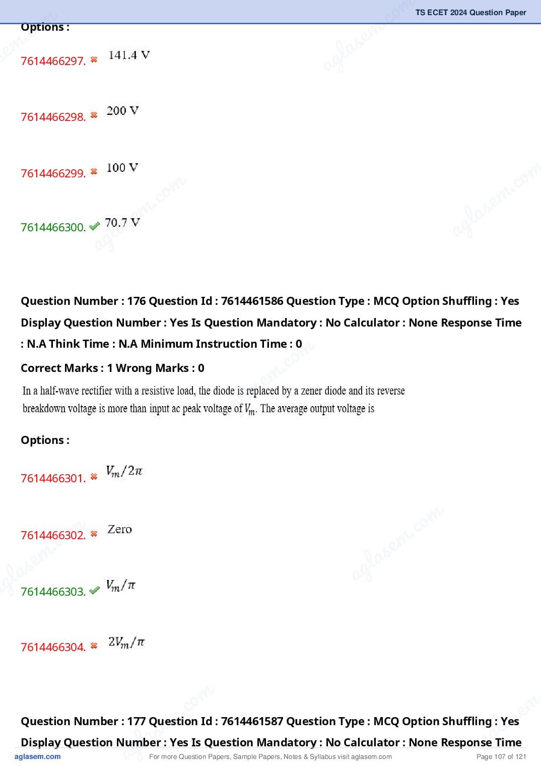 TS ECET 2024 Question Paper PDF with Answer Key (5 Papers)