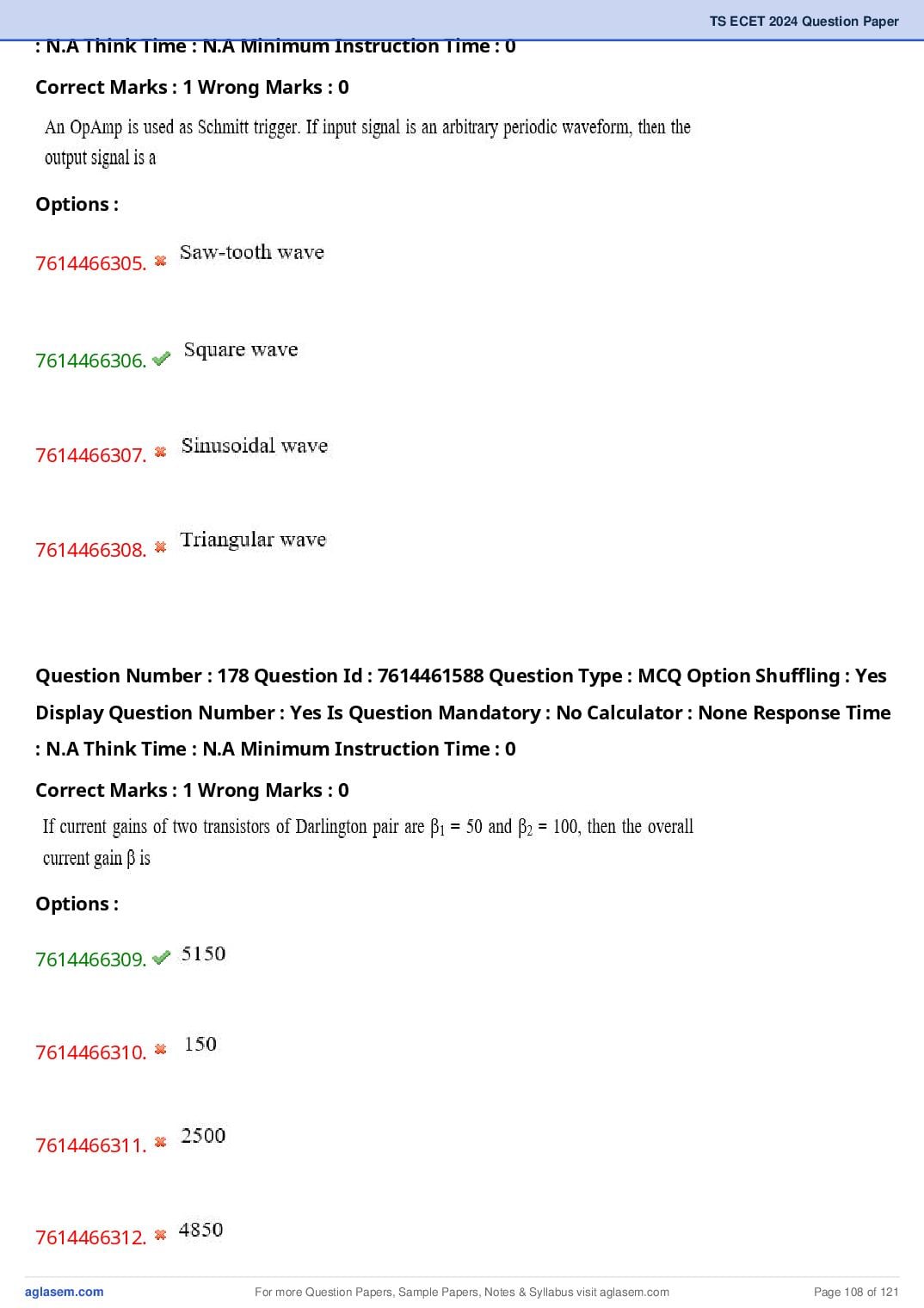 TS ECET 2024 Question Paper PDF with Answer Key (5 Papers)