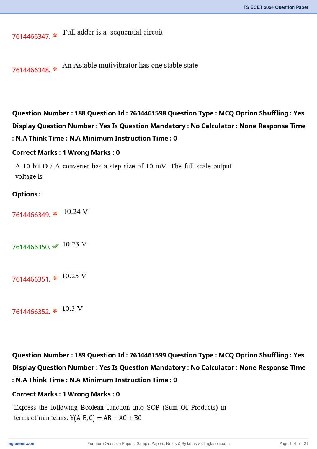 TS ECET 2024 Question Paper PDF with Answer Key (5 Papers)