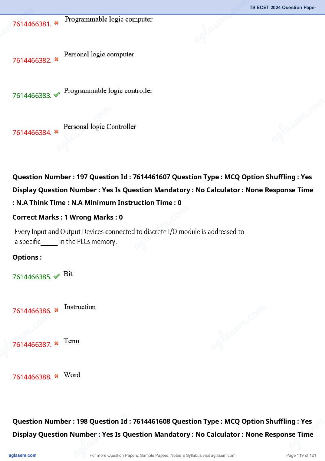 TS ECET 2024 Question Paper PDF with Answer Key (5 Papers)