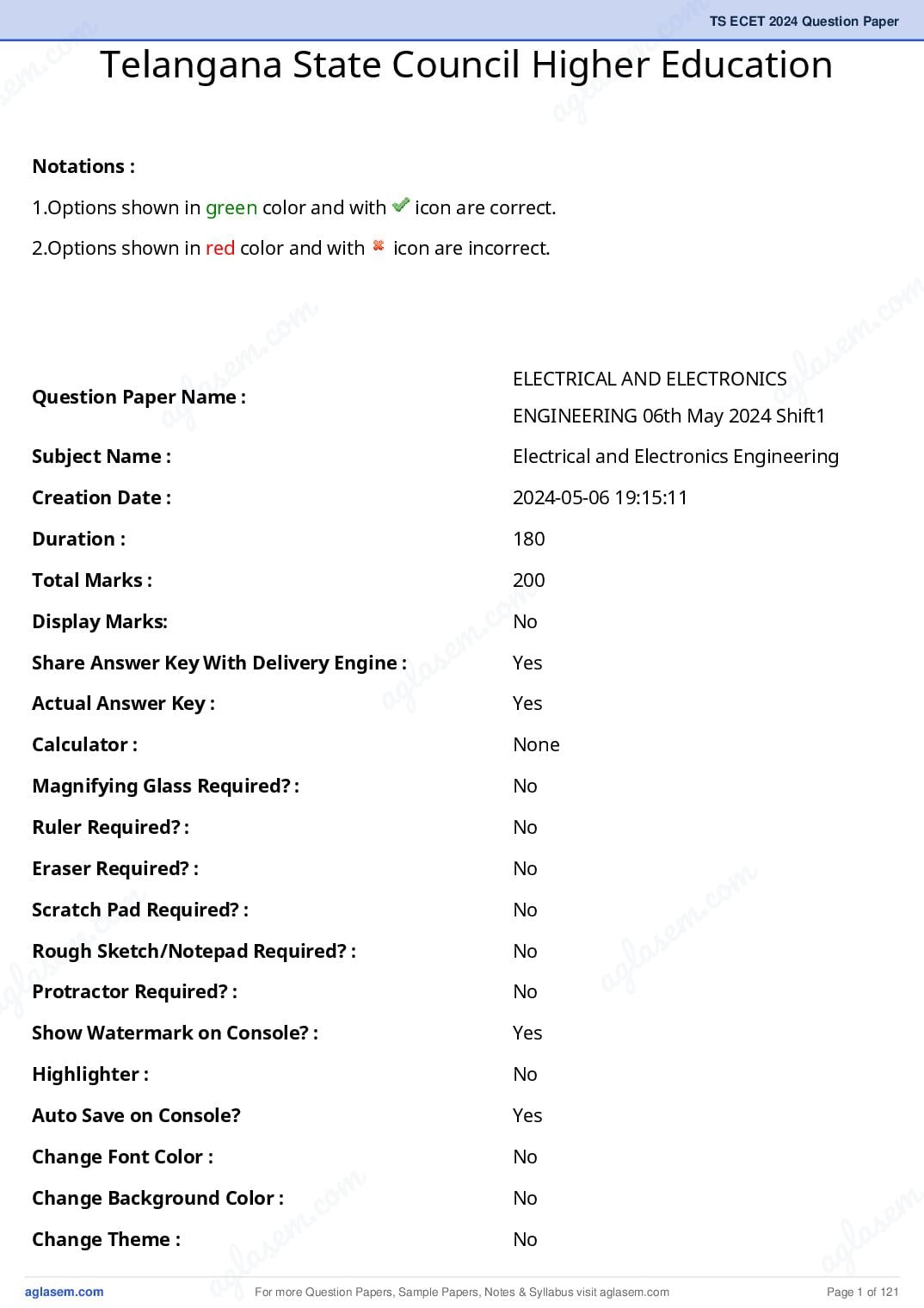 TS ECET 2024 Question Paper PDF with Answer Key (5 Papers)