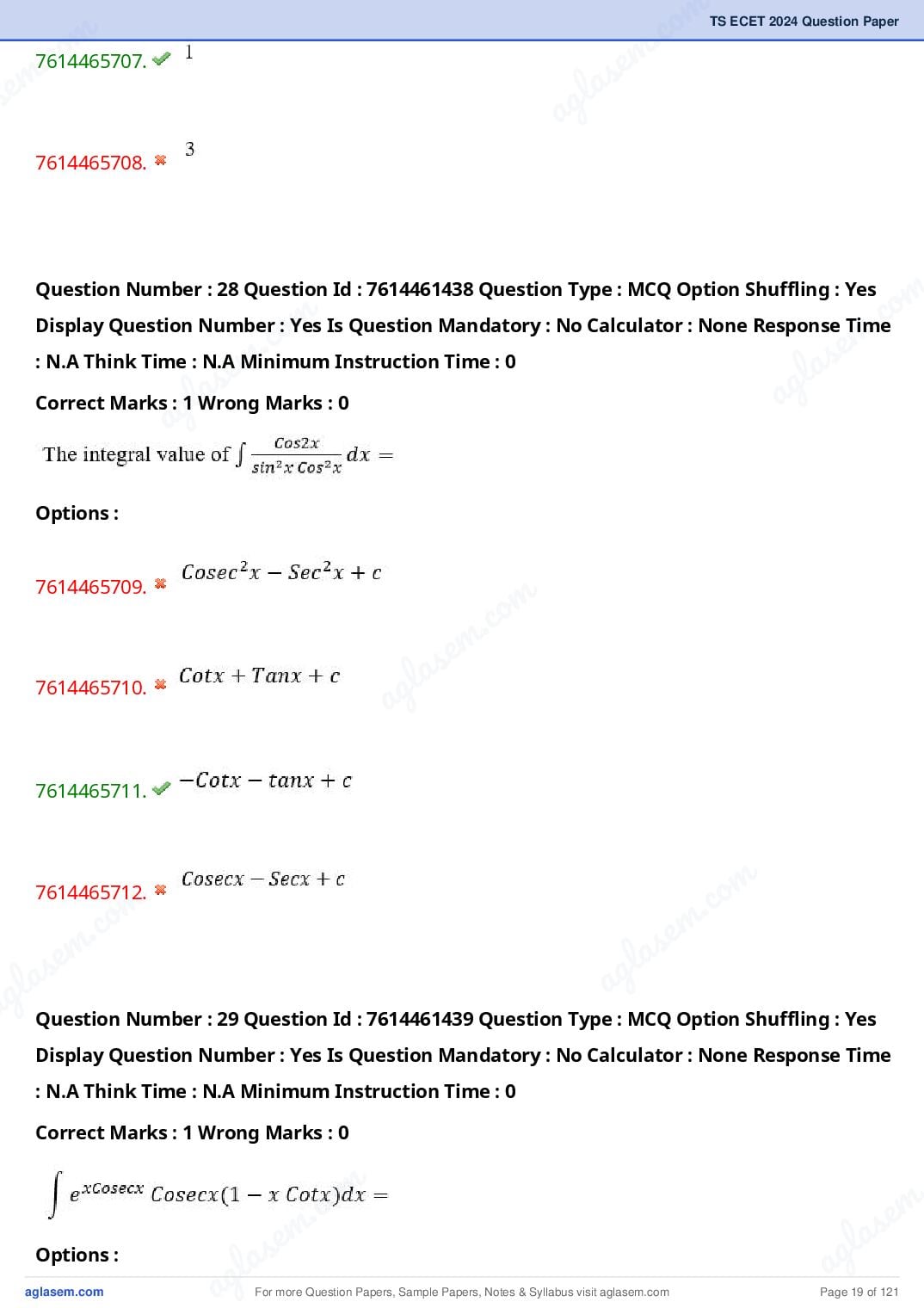TS ECET 2024 Question Paper PDF with Answer Key (5 Papers)