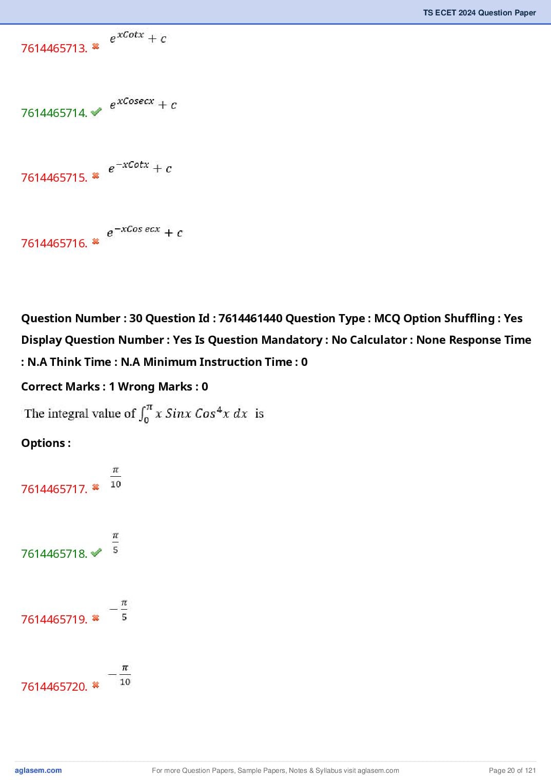 TS ECET 2024 Question Paper PDF with Answer Key (5 Papers)