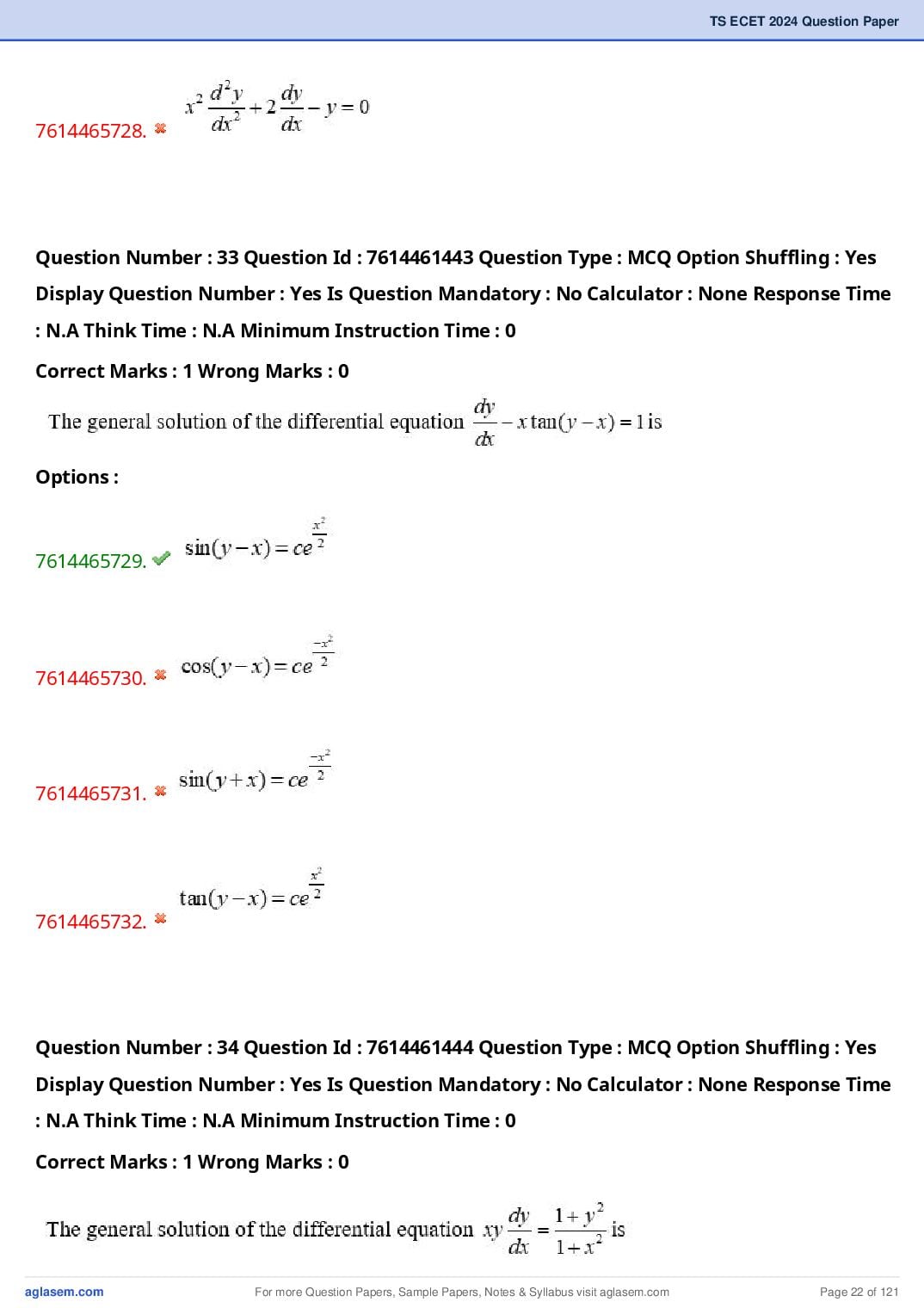 TS ECET 2024 Question Paper PDF with Answer Key (5 Papers)