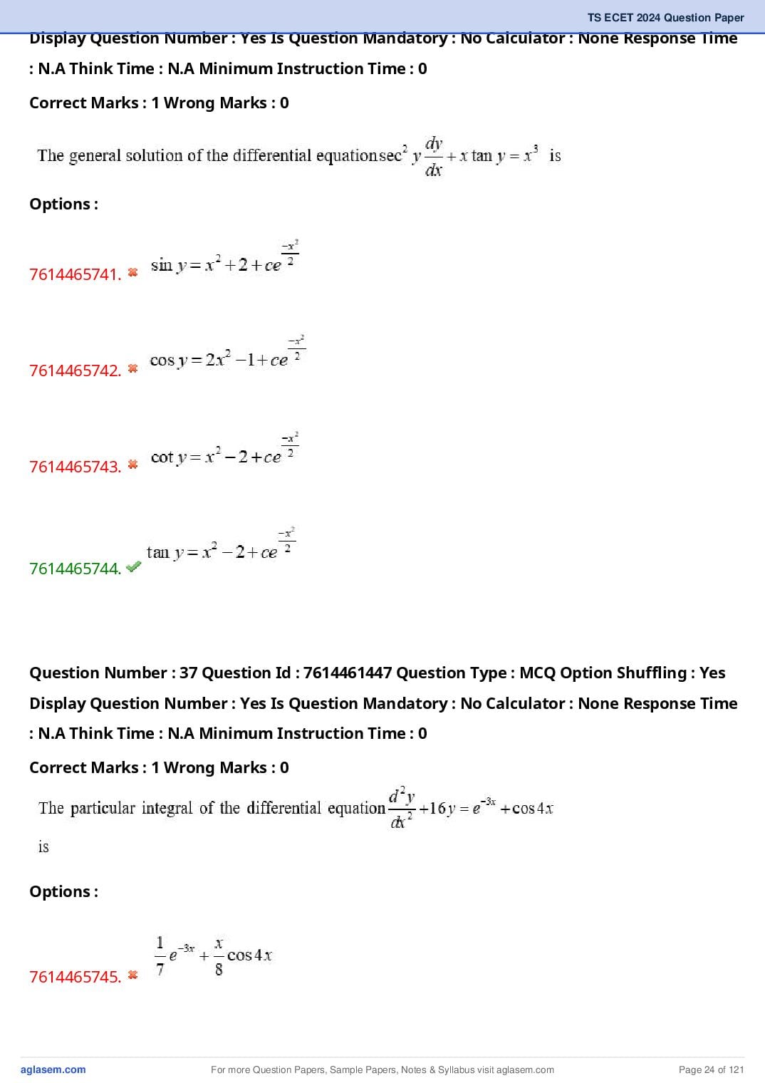 TS ECET 2024 Question Paper PDF with Answer Key (5 Papers)