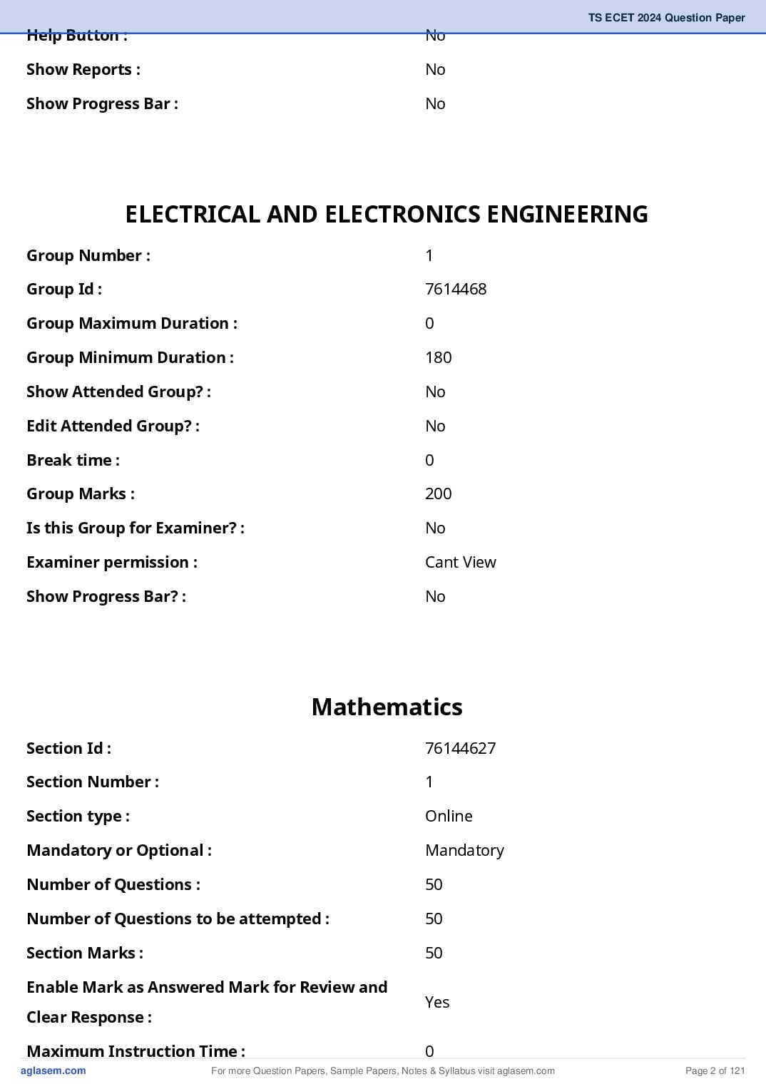 TS ECET 2024 Question Paper PDF with Answer Key (5 Papers)