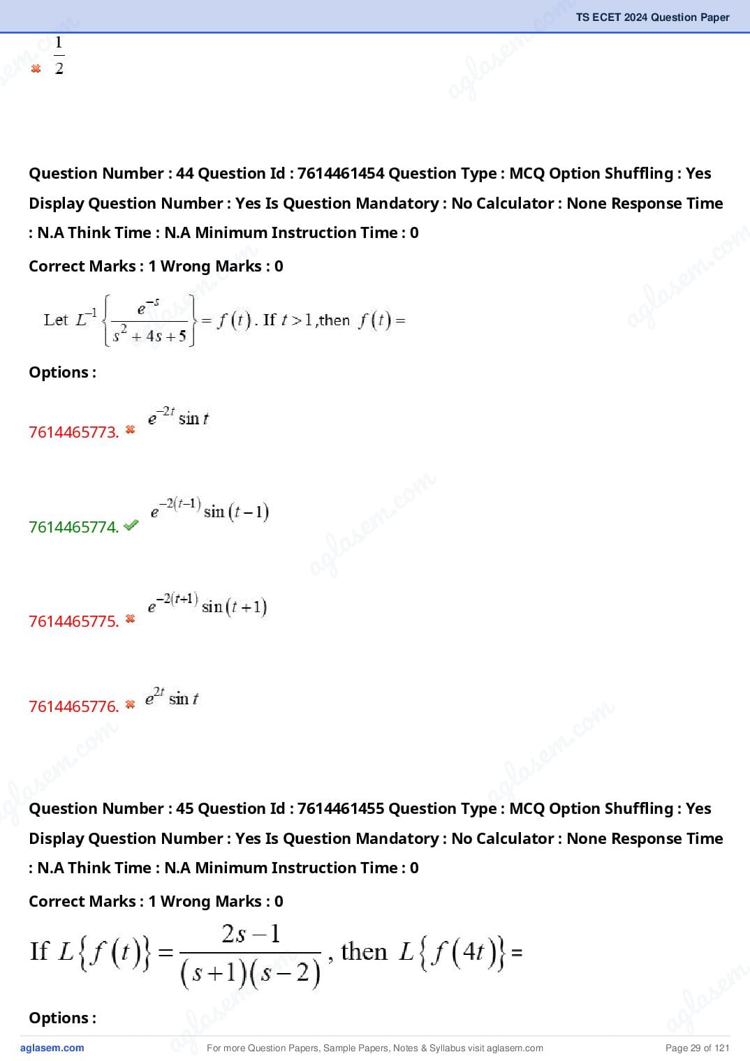 TS ECET 2024 Question Paper PDF with Answer Key (5 Papers)