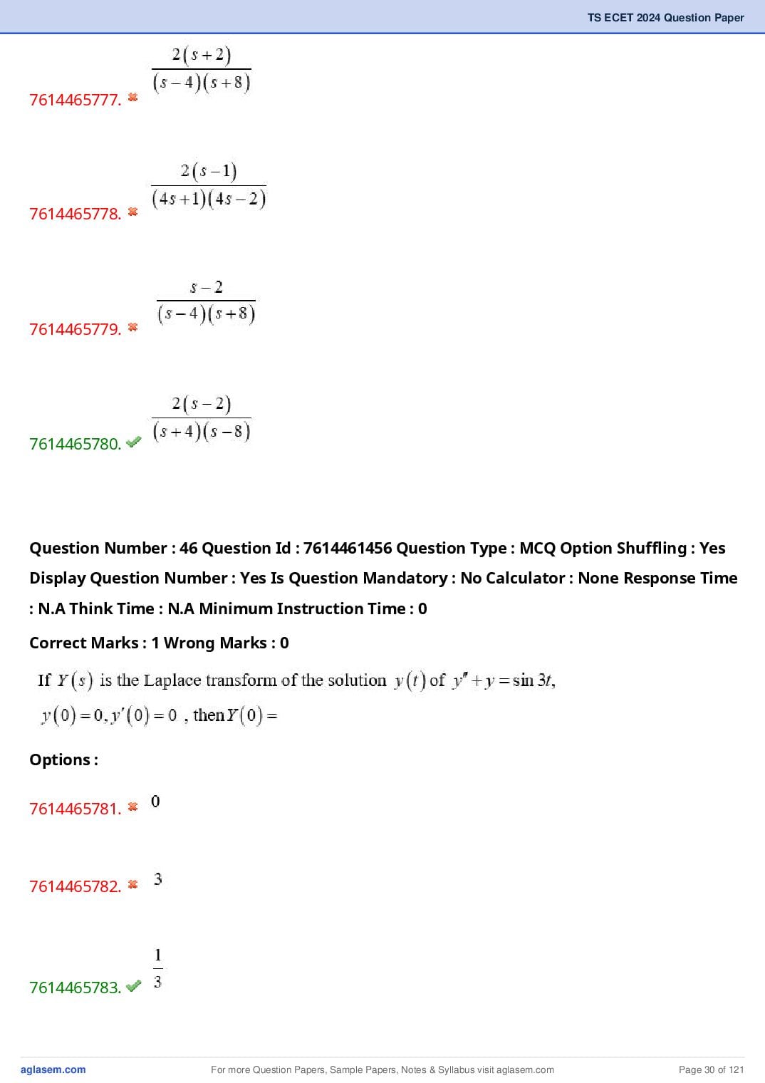 TS ECET 2024 Question Paper PDF with Answer Key (5 Papers)