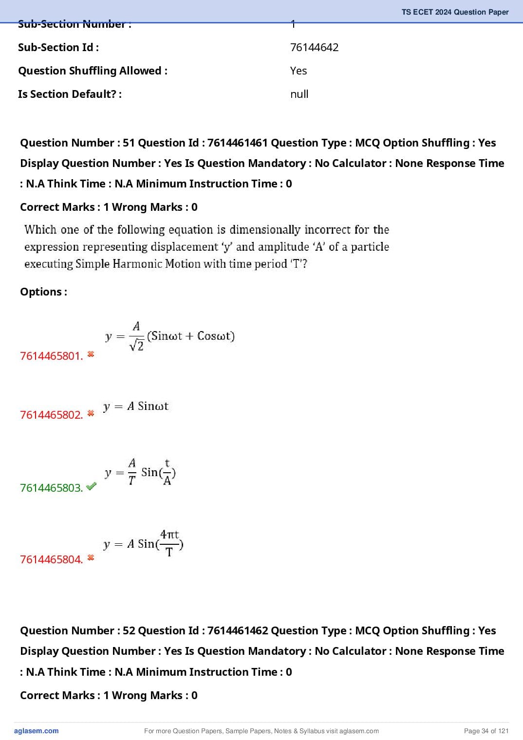 TS ECET 2024 Question Paper PDF with Answer Key (5 Papers)