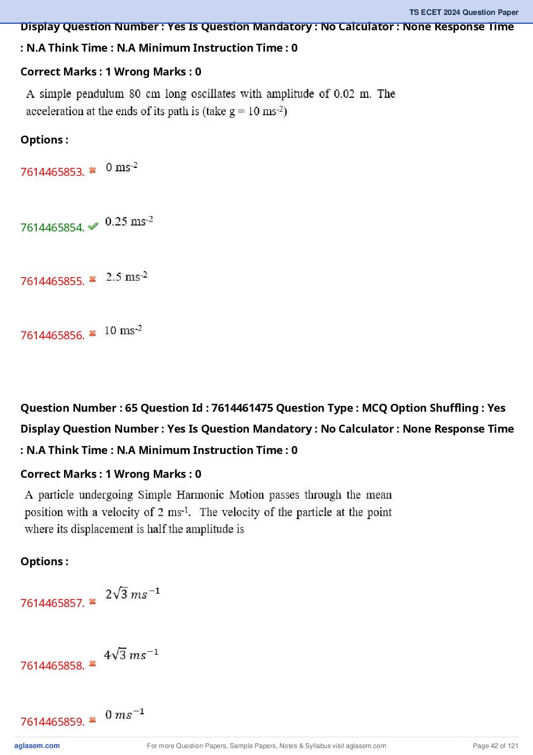 TS ECET 2024 Question Paper PDF with Answer Key (5 Papers)