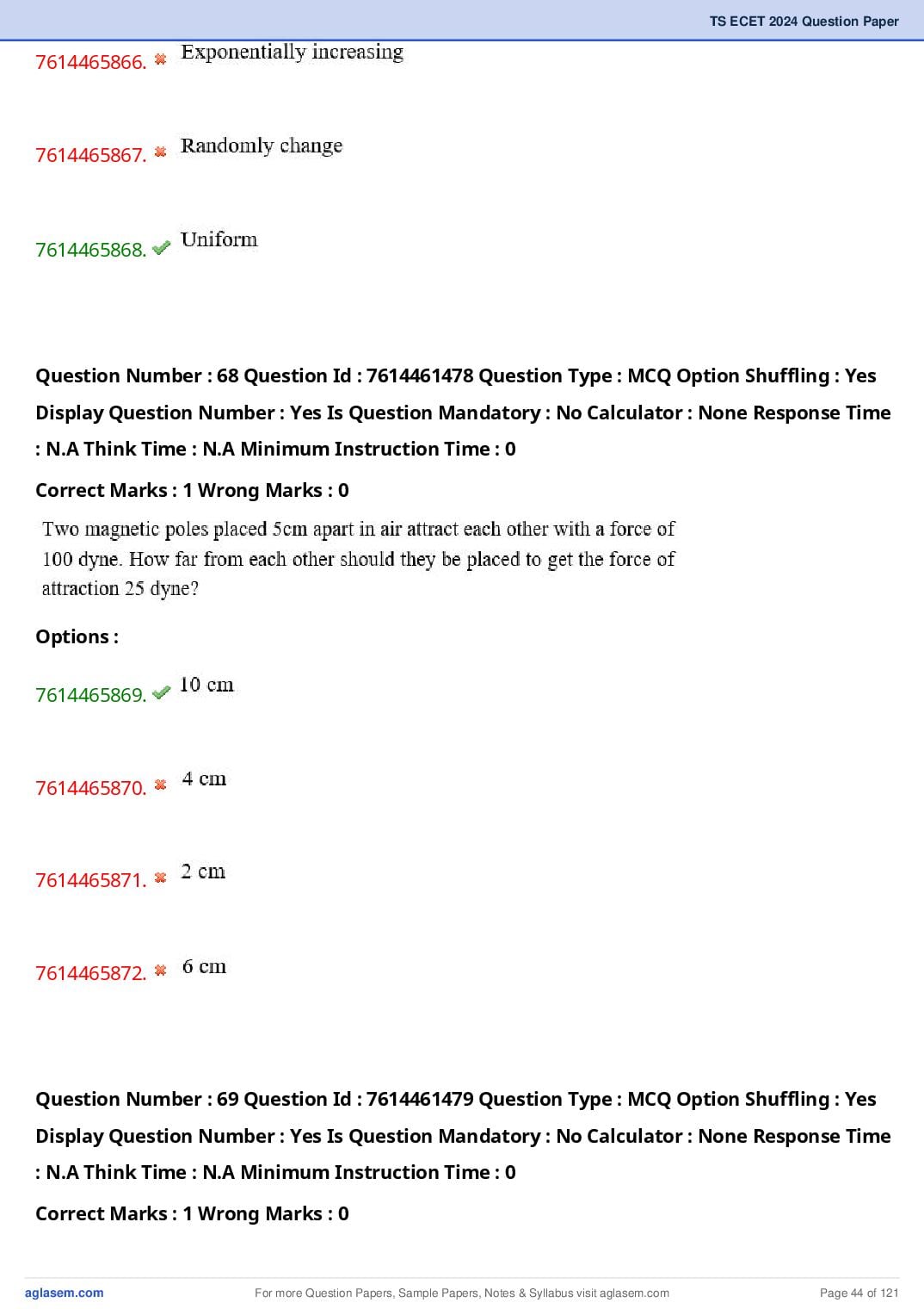 TS ECET 2024 Question Paper PDF with Answer Key (5 Papers)