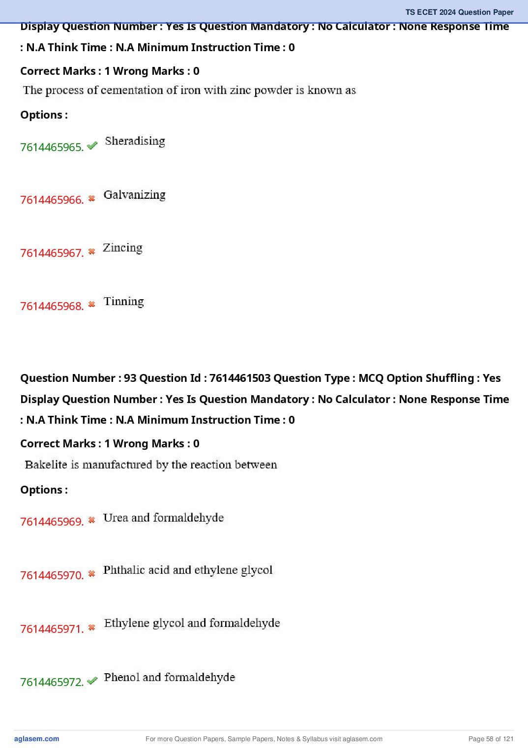 TS ECET 2024 Question Paper PDF with Answer Key (5 Papers)