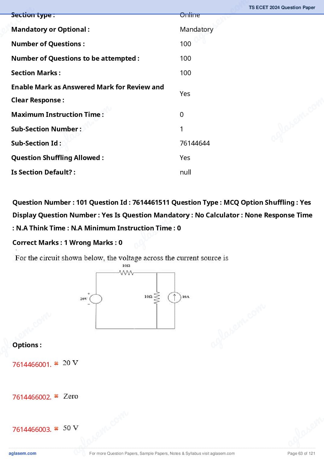 TS ECET 2024 Question Paper PDF with Answer Key (5 Papers)
