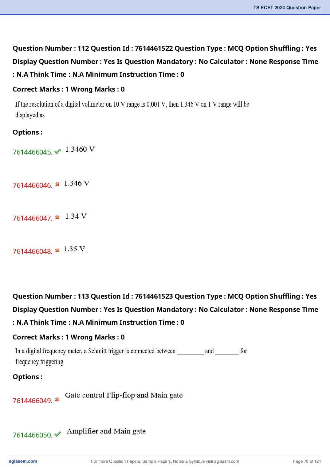 TS ECET 2024 Question Paper PDF with Answer Key (5 Papers)