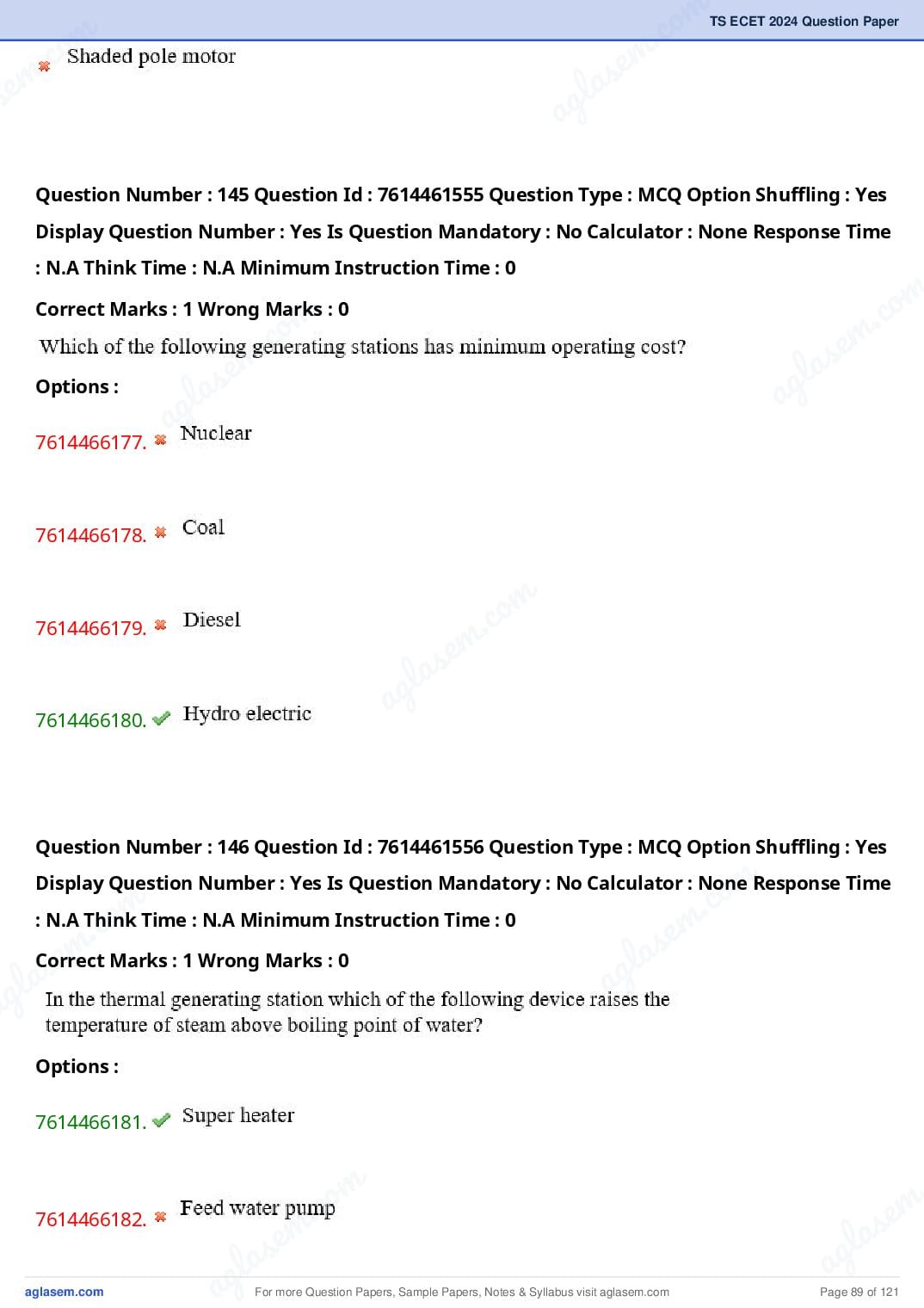 TS ECET 2024 Question Paper PDF with Answer Key (5 Papers)