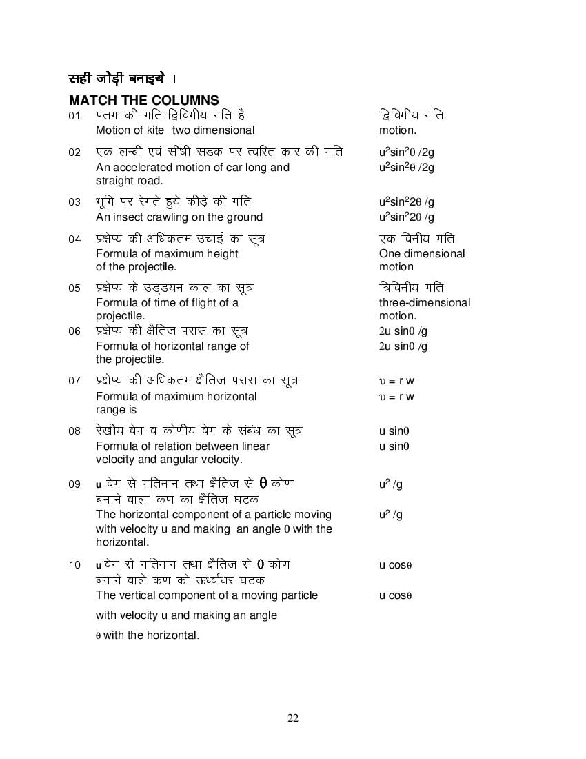 MP Board Class 11 Physics Question Bank (PDF) – Important Questions