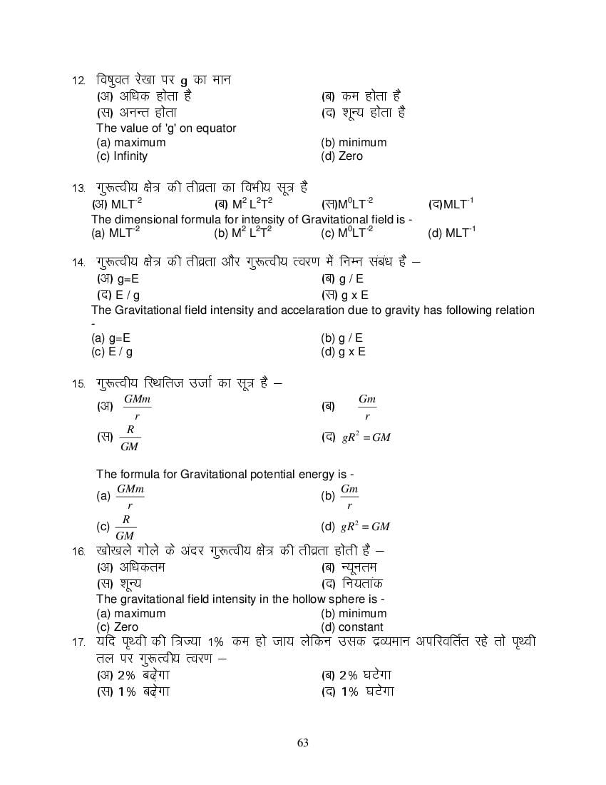 MP Board Class 11 Physics Question Bank (PDF) – Important Questions