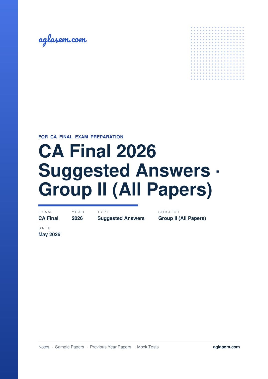 CA Final May 2026 Suggested Answers Group II (All Papers) - Page 1 of 154