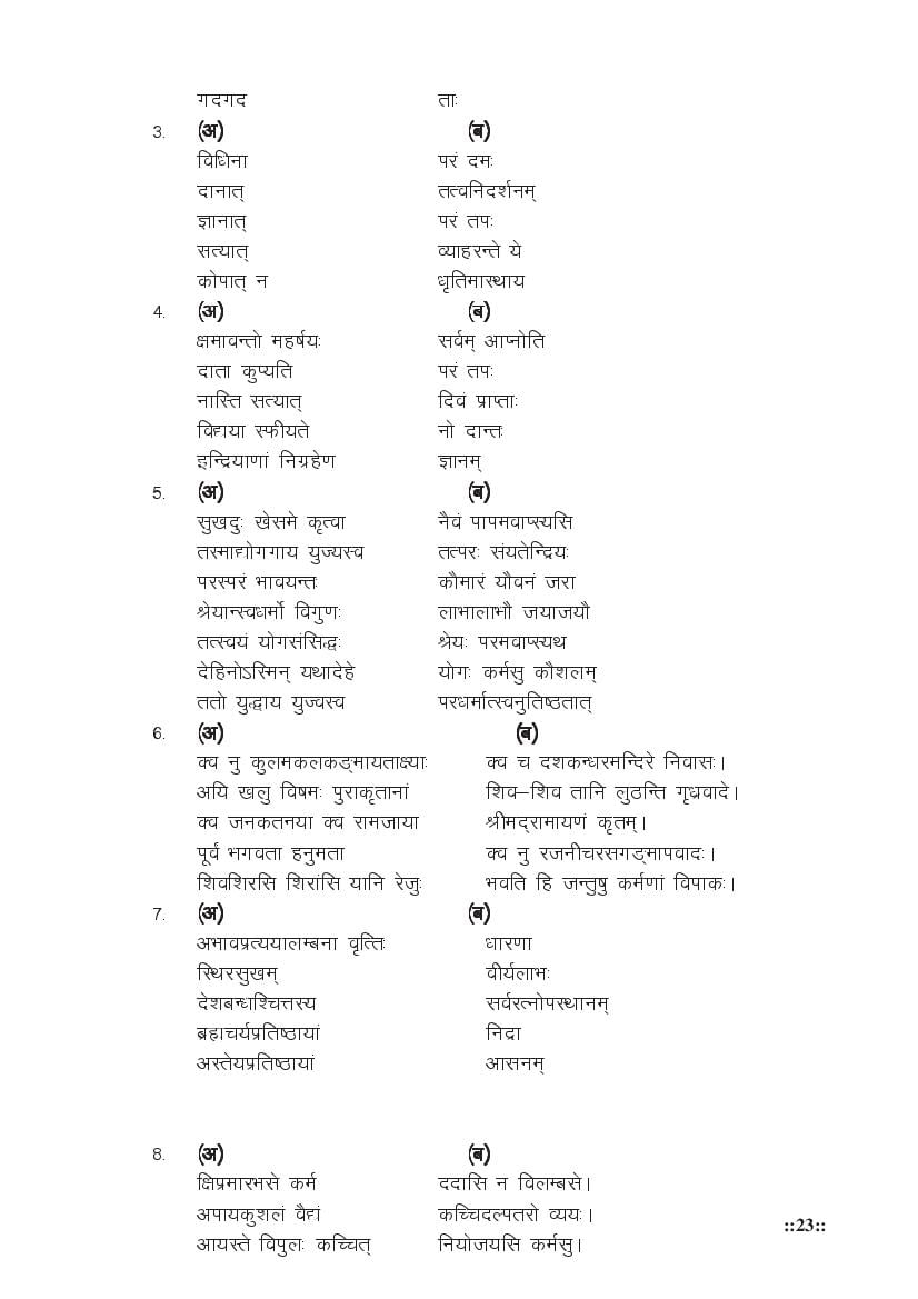 MP Board Class 11 Sanskrit (General) Question Bank (PDF) – Important Questions