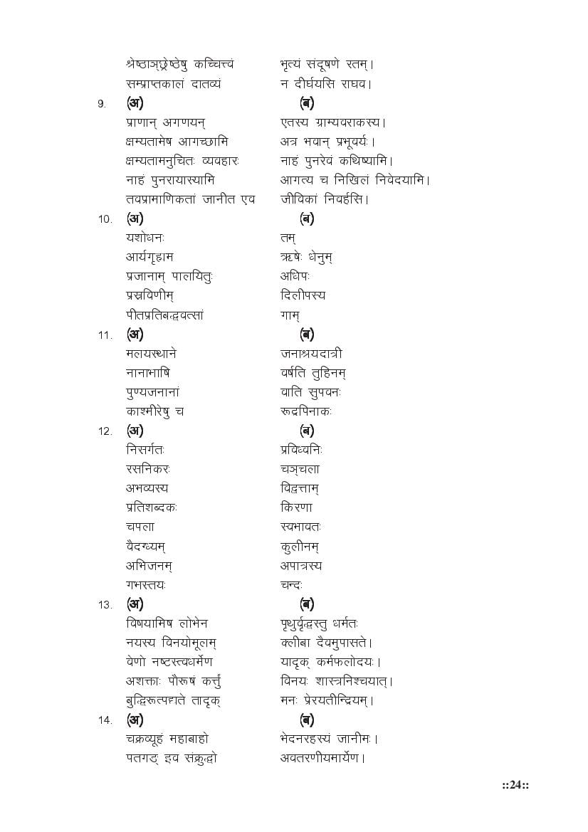 MP Board Class 11 Sanskrit (General) Question Bank (PDF) – Important Questions