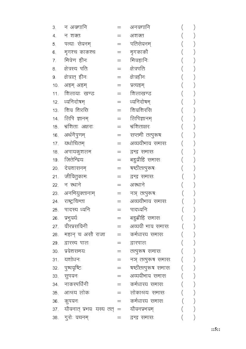 MP Board Class 11 Sanskrit (General) Question Bank (PDF) – Important Questions