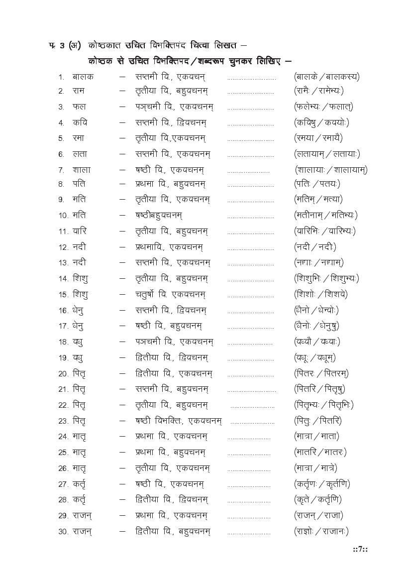 MP Board Class 11 Sanskrit (General) Question Bank (PDF) – Important Questions