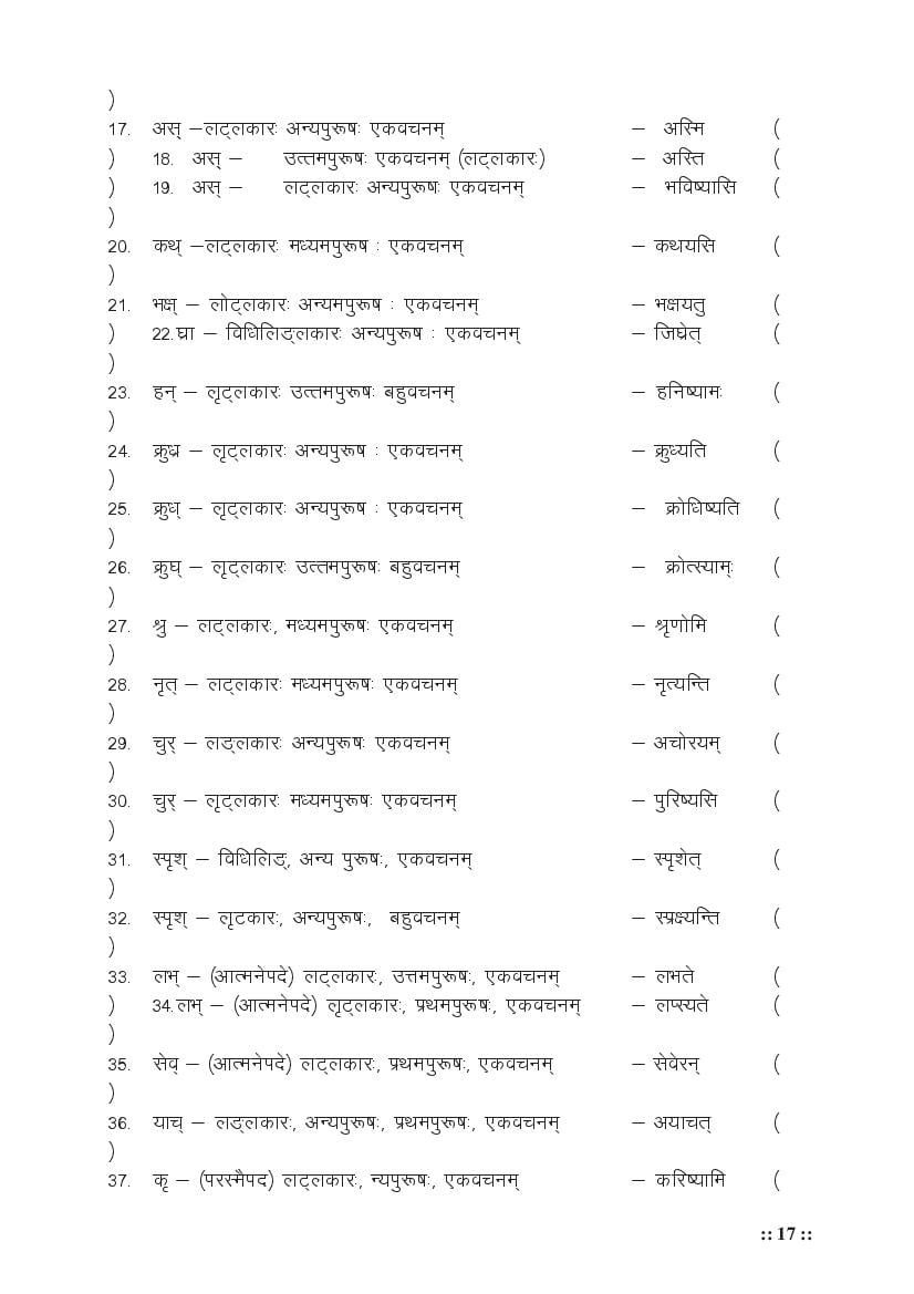 MP Board Class 11 Sanskrit (Special) Question Bank (PDF) – Important Questions