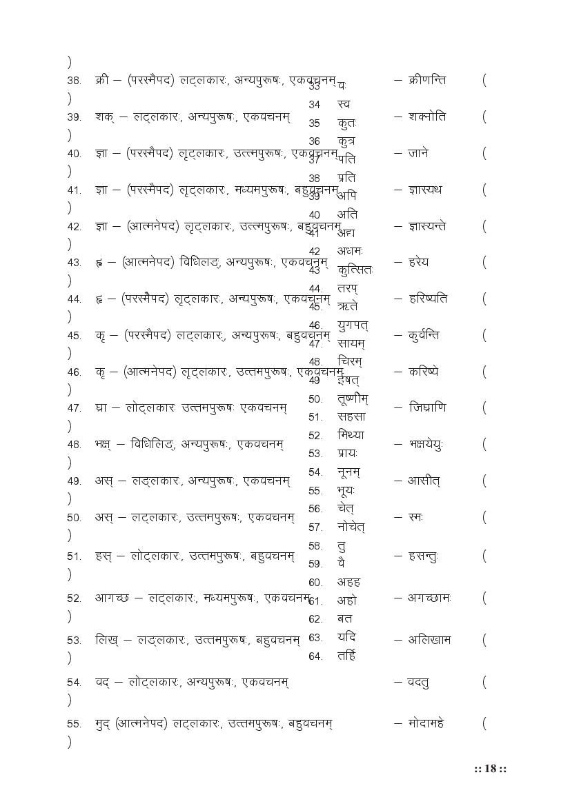 MP Board Class 11 Sanskrit (Special) Question Bank (PDF) – Important Questions