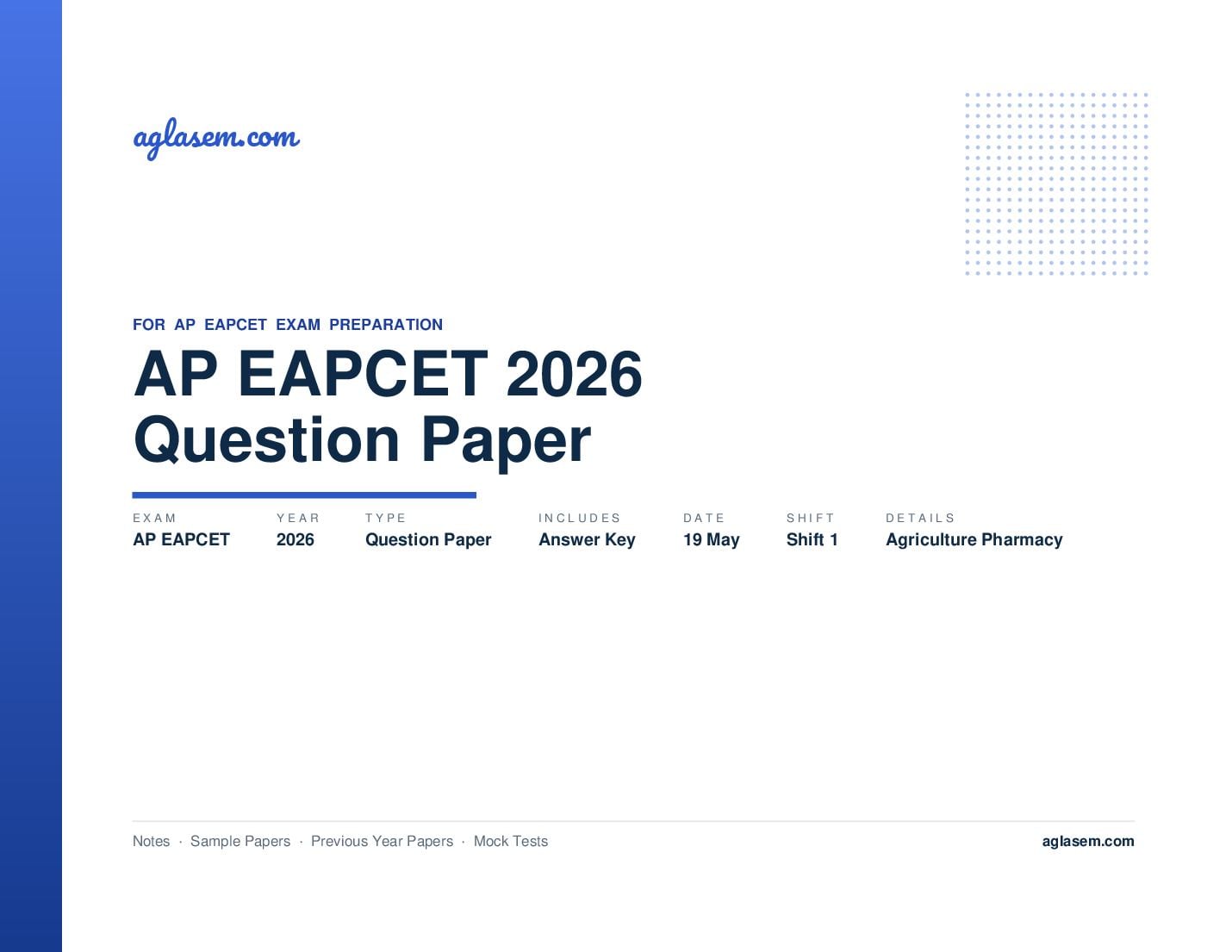 AP EAPCET 2026 Question Paper with Answer Key Agriculture and Pharmacy 19 May 2026 Shift 1 - Page 1 of 165