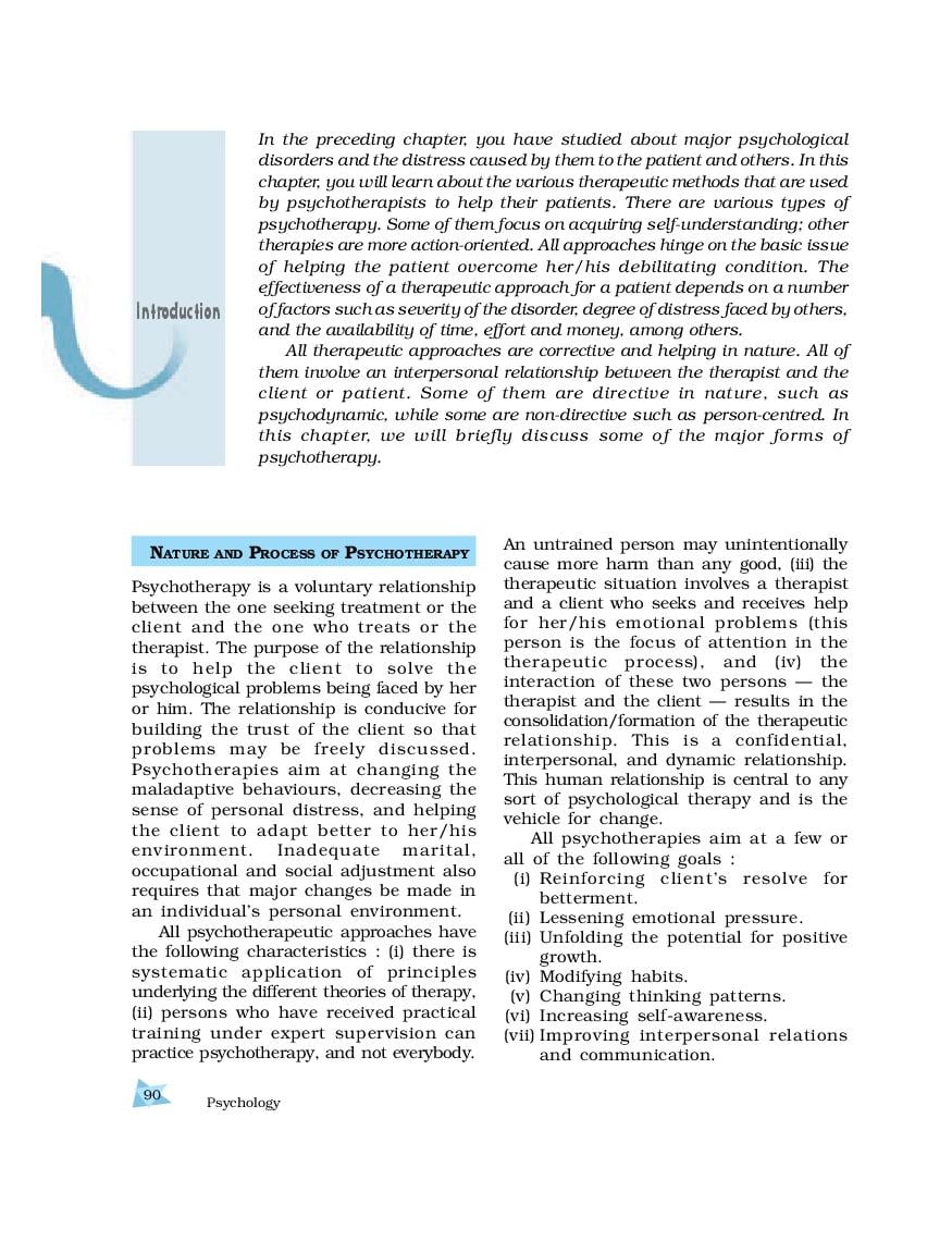 NCERT Book Class 12 Psychology Chapter 5 Therapeutic Approaches (PDF ...