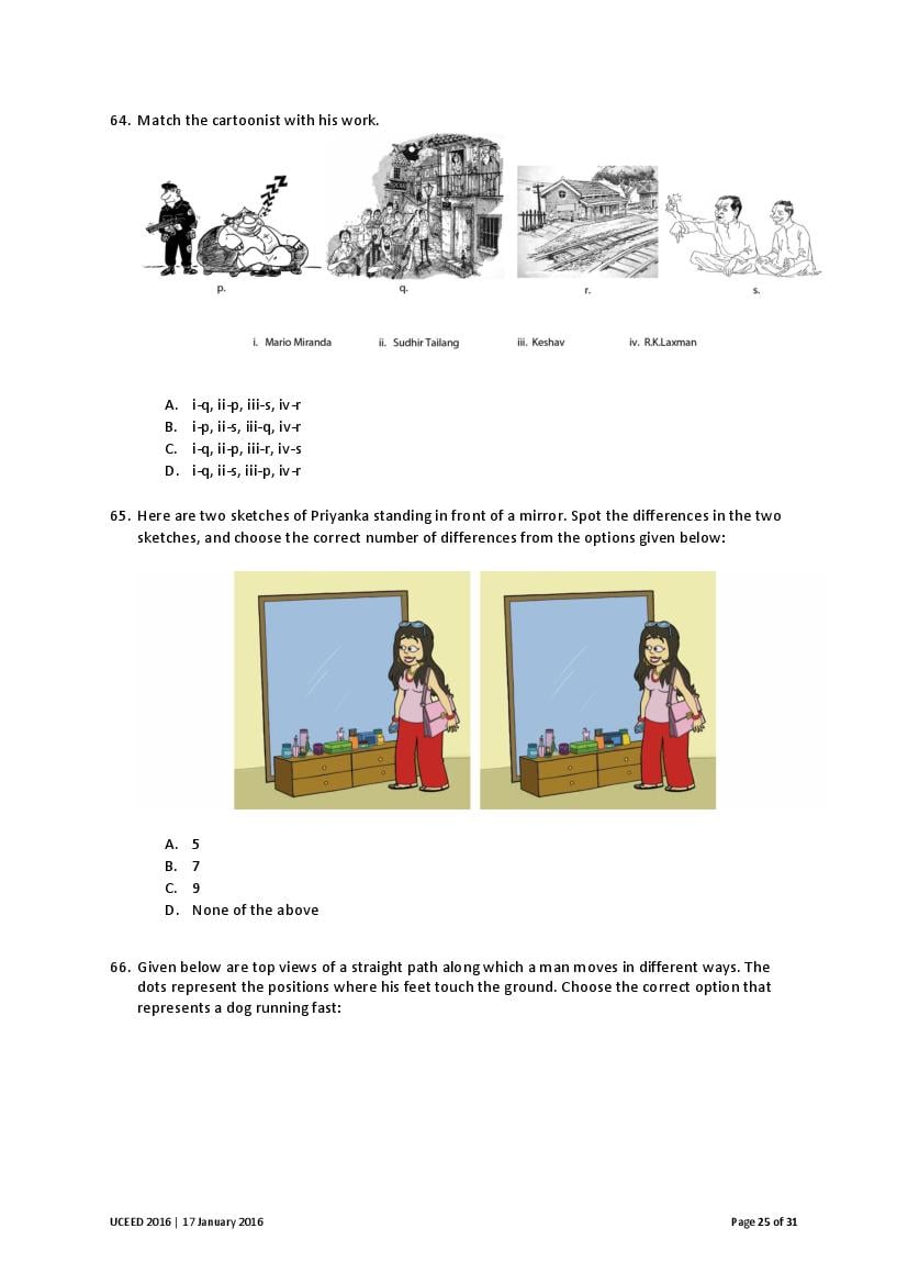 UCEED 2016 Question Paper PDF with Final Answer Key