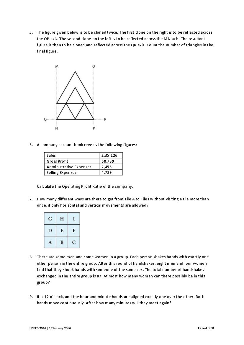 UCEED 2016 Question Paper PDF with Final Answer Key