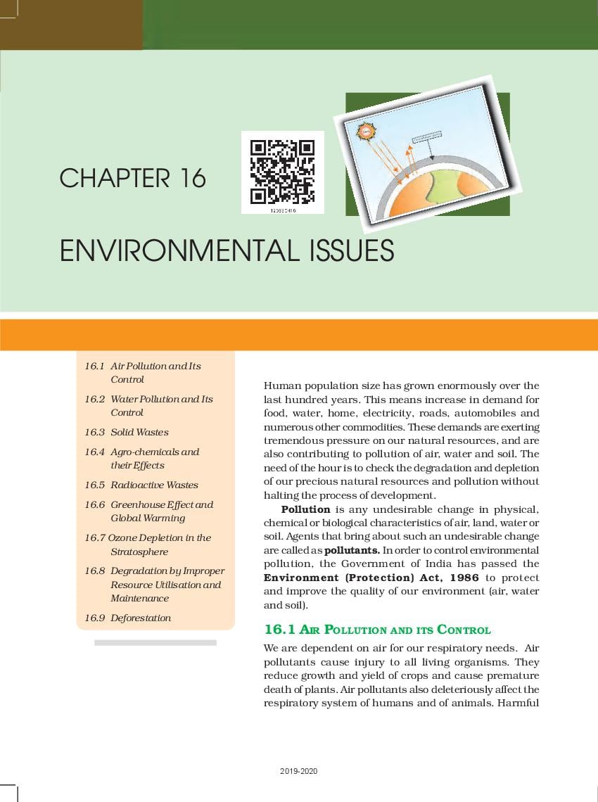 NCERT Book Class 12 Biology Chapter 16 Environmental Issues - Page 1