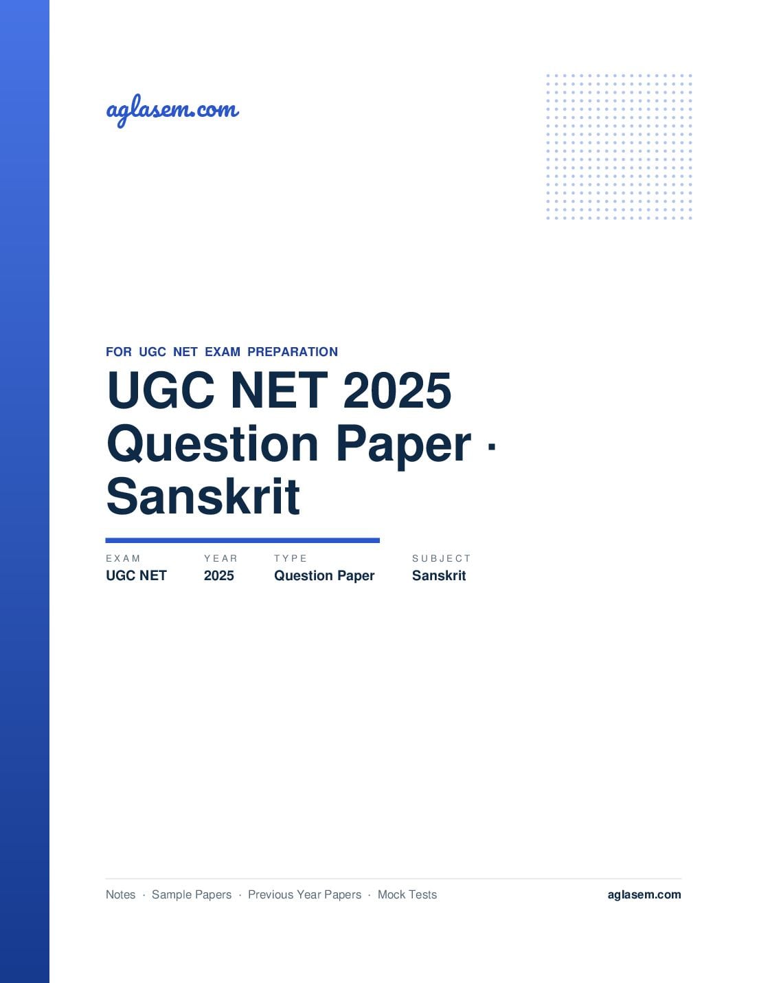 UGC NET 2025 Question Paper Sanskrit - Page 1 of 133