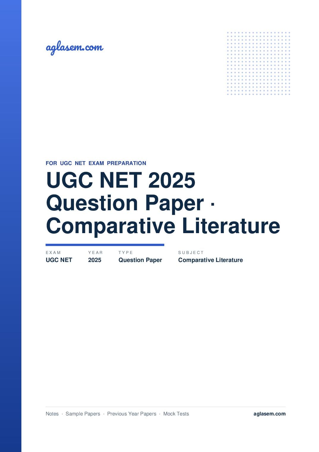 UGC NET 2025 Question Paper Comparative Literature - Page 1 of 149