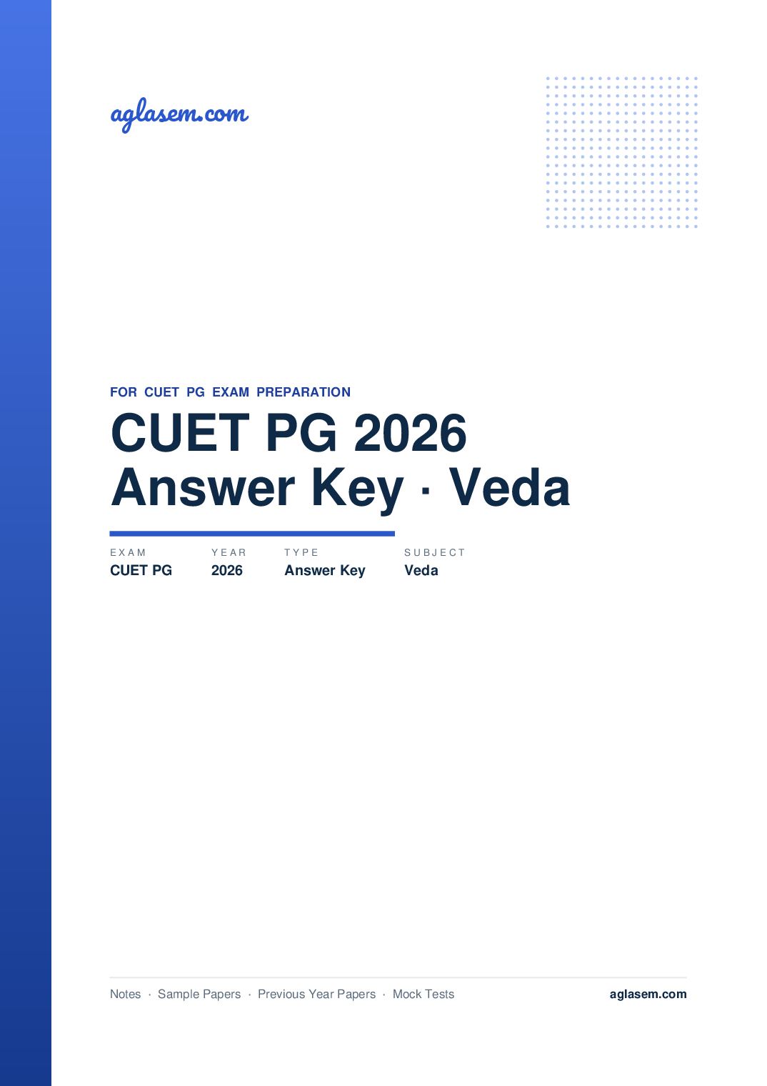 CUET PG 2026 Answer Key Veda - Page 1 of 2