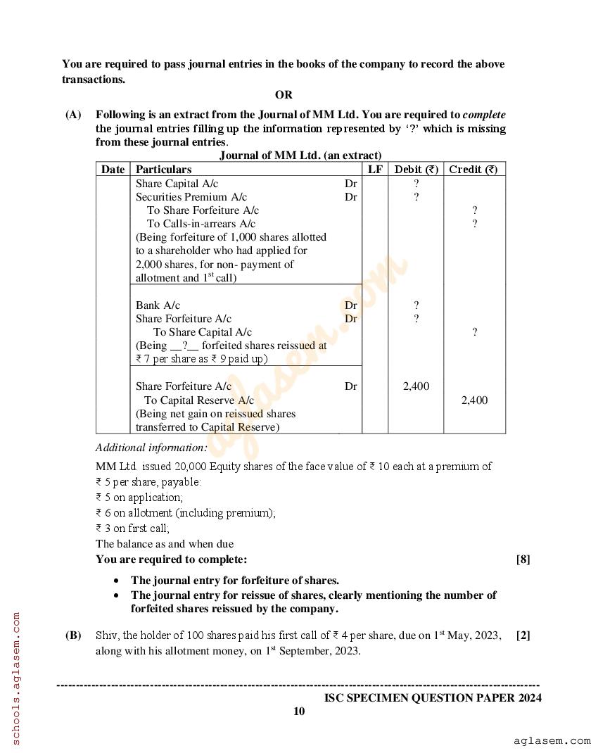 ISC History Specimen Paper 2024 PDF CISCE Class 12 History Sample Paper   11 