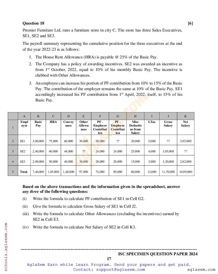 ISC History Specimen Paper 2024 PDF CISCE Class 12 History Sample Paper   18 