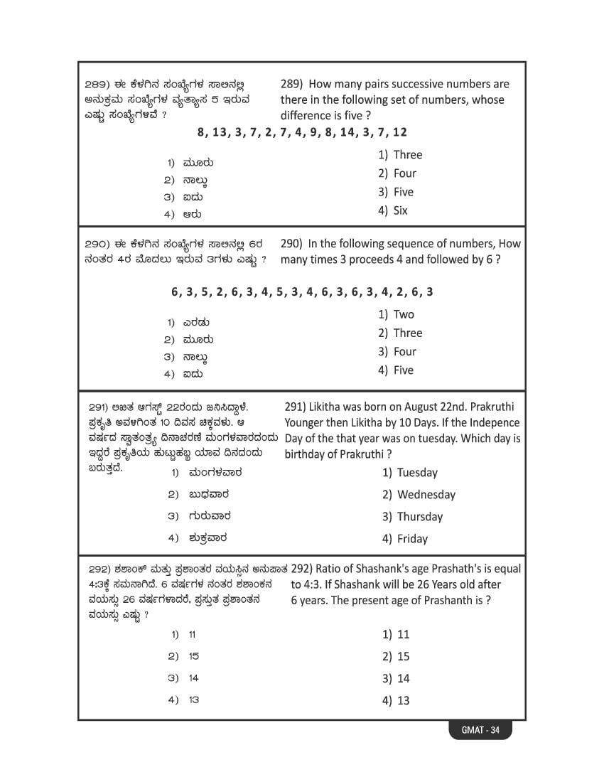 Karnataka NMMS Study Material (PDF) – MAT and SAT Science, Maths, Social Science