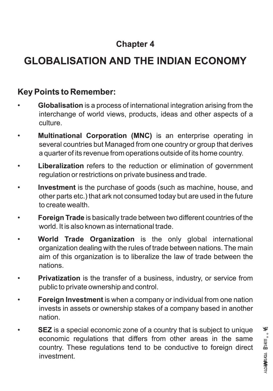 Class 10 Social Science Notes For Globalisation And The Indian Economy 