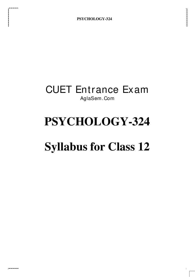 CUET 2022 Syllabus Psychology - Page 1