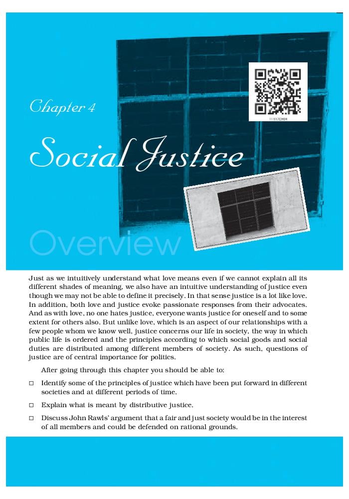 NCERT Book Class 11 Political Science (Political Theory) Chapter 4 Social Justice - Page 1
