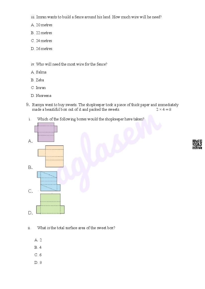Class 5 Maths Sample Paper 2025 PDF - Latest Practice Model Question ...