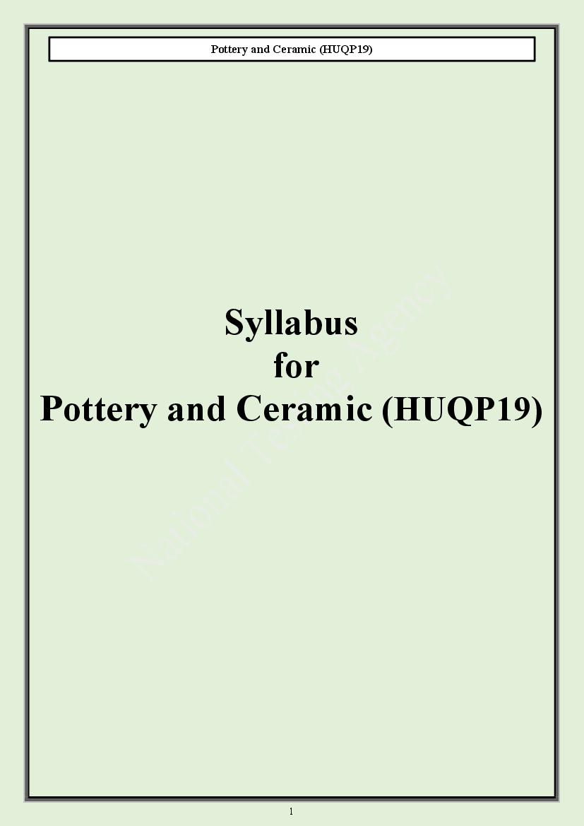 CUET PG 2024 Syllabus Pottery and Ceramic - Page 1