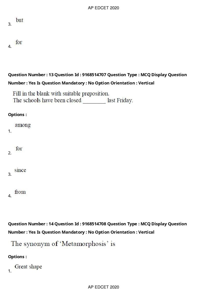 AP EdCET 2020 Question Paper PDF with Answer Keys (1 October)