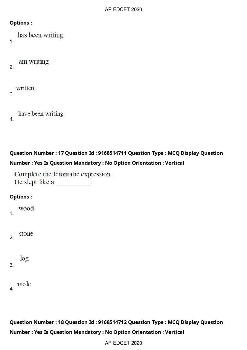 AP EdCET 2020 Question Paper PDF with Answer Keys (1 October)