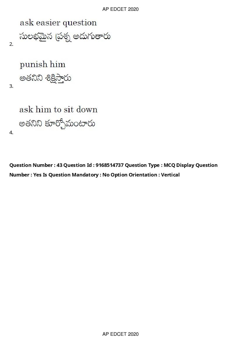 AP EdCET 2020 Question Paper PDF with Answer Keys (1 October)