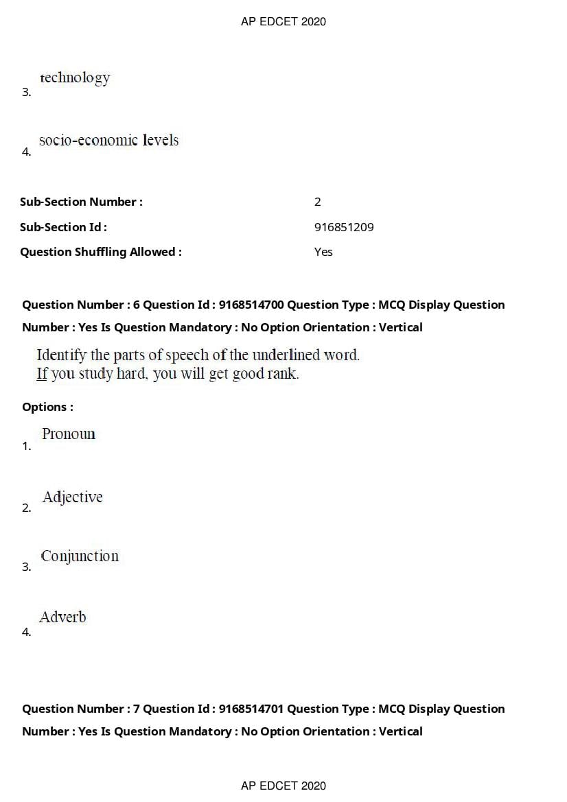AP EdCET 2020 Question Paper PDF with Answer Keys (1 October)