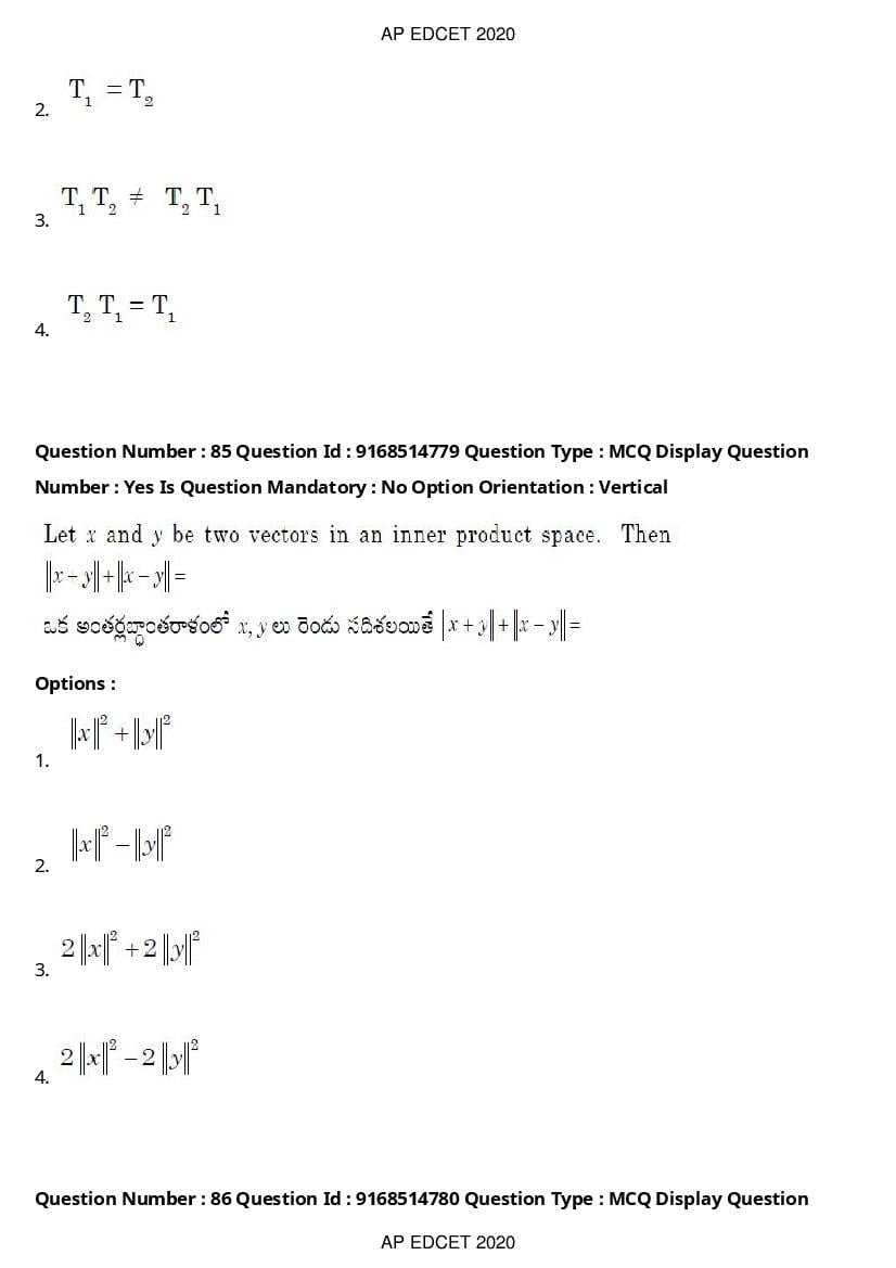 AP EdCET 2020 Question Paper PDF with Answer Keys (1 October)